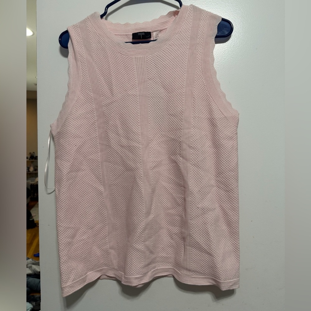 Pink Sleeveless Textured Top